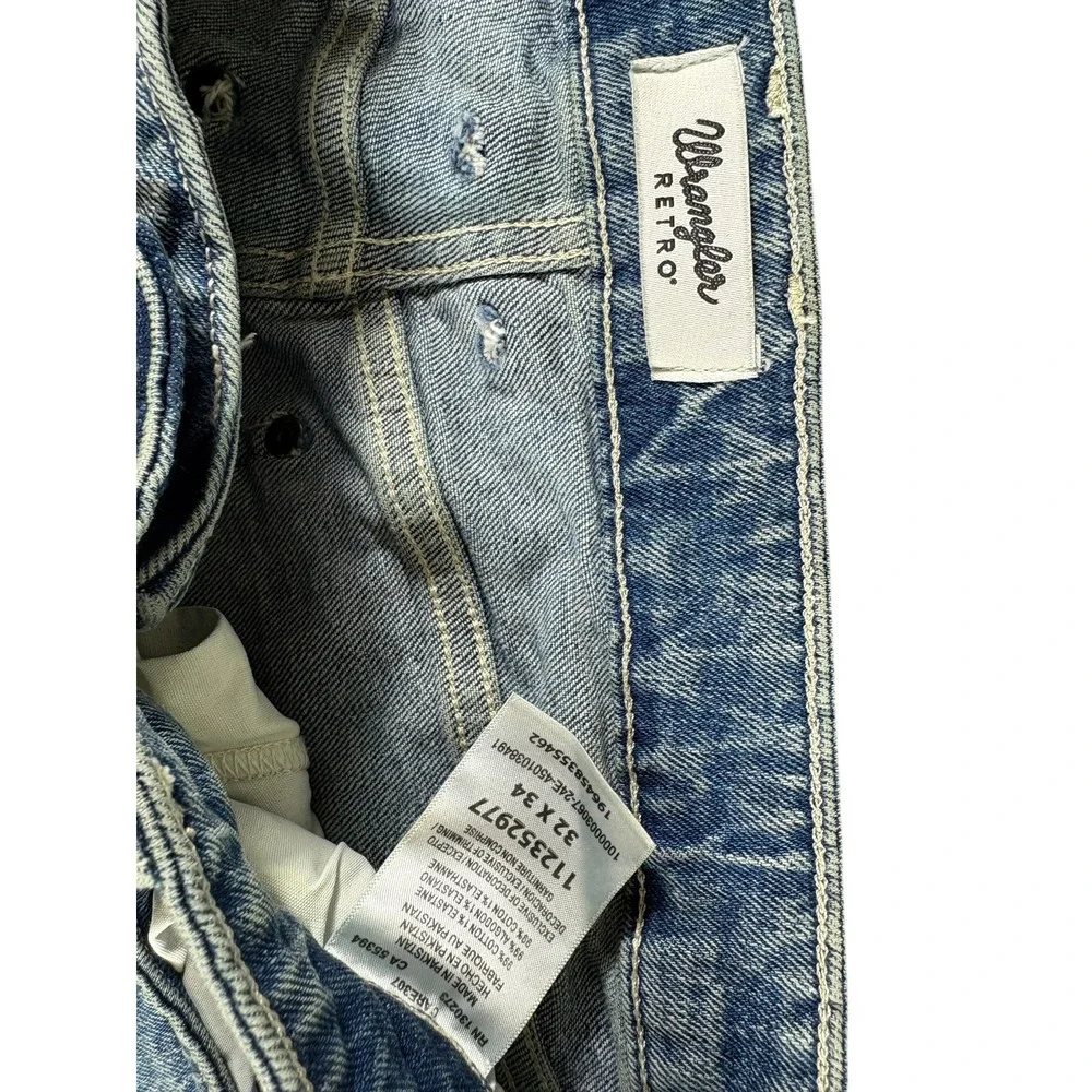 Wrangler Retro Slim Bootcut Jeans Mens 32x34 Blue Medium Wash Faded‎ 112352977